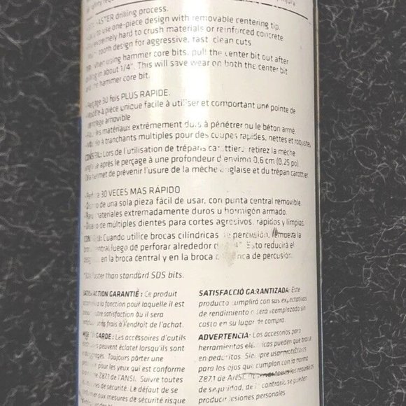 New Miso Spline Hammer Core Bit, 2" x 11-3/8" mip CENTURY DRILL AND TOOL #84802 - Picture 3 of 4